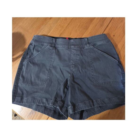 Spanx Womens Shorts Denim With Lots Of Stretch Size Large Dark Gray - Picture 1 of 4